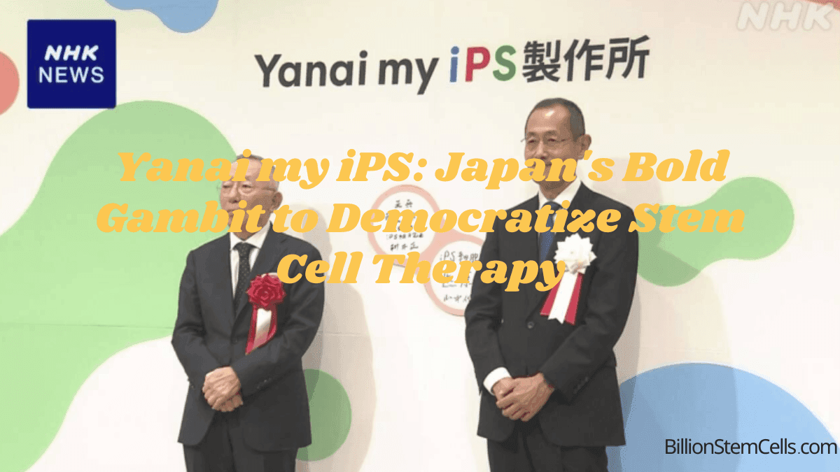 Yanai my iPS: Japan's Bold Gambit to Democratize Stem Cell Therapy 10 Yanai my iPS Japan's Bold Gambit to Democratize Stem Cell Therapy